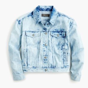 J. Crew Cropped Denim Jacket in Cloud Wash